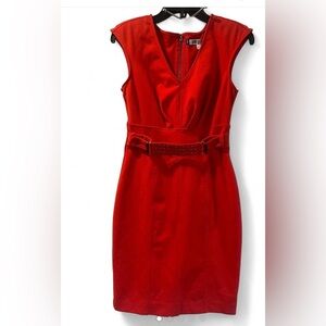 Jennifer Lopez Vibrant Red Mini Dress with Chic Belt